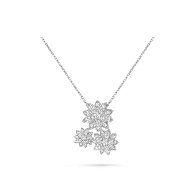 Lotus pendant with 3 floral motifs